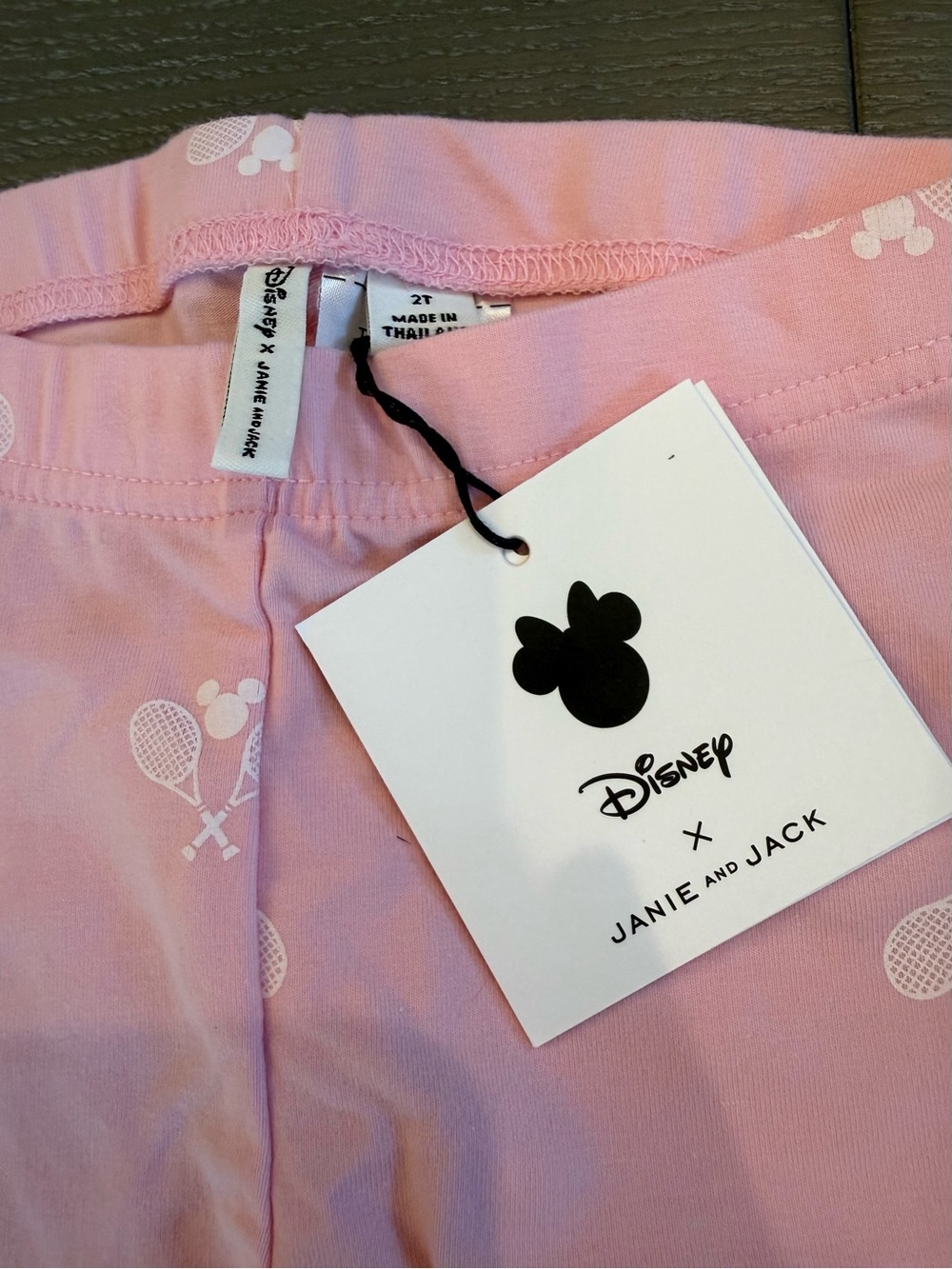 Janie and Jack Pink and White Minnie Tennis Pajama Set with Visor - Picture 5 of 5
